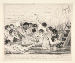 De Seine is een rivier die ontspringt in het departement van de Côte d door Honoré Daumier