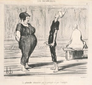 De plank gedemonstreerd door het voorschrift... door Honoré Daumier