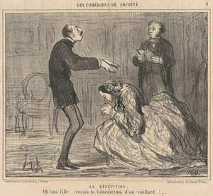 De repetitie door Honoré Daumier