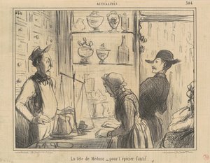 Het hoofd van Medusa voor de schuldige kruidenier door Honoré Daumier