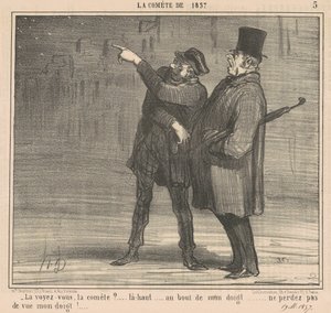 Zie je de komeet?... Daarboven... door Honoré Daumier