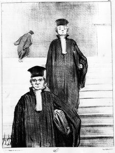 Advocaten (caricatuur door Honore Daumier, gepubliceerd in Charivari)