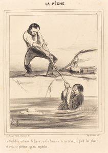 Le Barbillon entraine... door Honoré Daumier