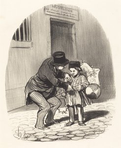 De dag van vertrek door Honoré Daumier
