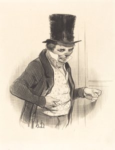 De Portier op bezoek... door Honoré Daumier