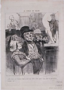 Het Publiek van de Salon - Zeg eens, kerel, moet dat echt door Honoré Daumier