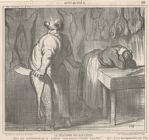 De wanhoop van de slagers door Honoré Daumier