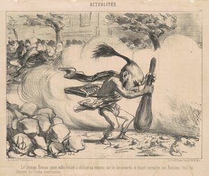De wilde Bineau die door Honoré Daumier