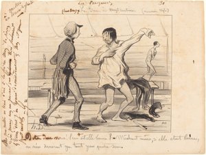De baden voor twintig centimes, nieuwe stijl door Honoré Daumier