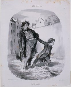 Les Papas: een modelzoon door Honoré Daumier