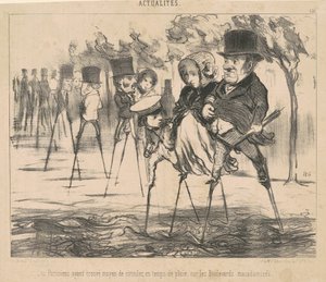 De Parijzenaars hebben een manier gevonden om te circuleren ... door Honoré Daumier