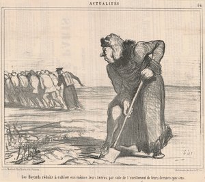 De boyars gedwongen om te boeren door Honoré Daumier
