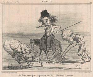 De Russen die de landbouw aanmoedigen door Honoré Daumier