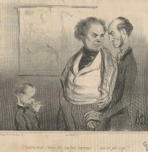 De leraar: uw zoon zal mij eer aandoen!...