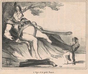 De reus en Klein Duimpje door Honoré Daumier