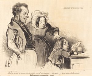 Lolo, wie houd je meer van, je papa of je mama... door Honoré Daumier