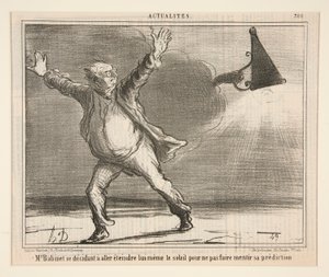 M. Babinet besluit zelf te gaan blussen door Honoré Daumier