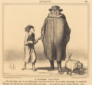M. Prudhomme Filantroop door Honoré Daumier