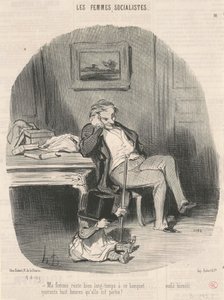 Mijn vrouw blijft lang op dit banket door Honoré Daumier