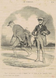 Dank je! Deze meneer nodigt me uit om te jagen... door Honoré Daumier