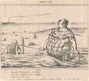 Meneer Prudhomme... Ik verdrink! ... door Honoré Daumier