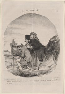 Monsieur tekent een landschap door Honoré Daumier