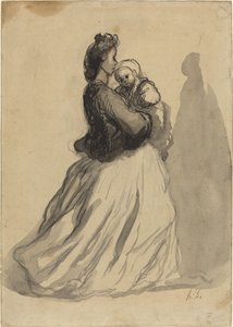 Moeder en Baby door Honoré Daumier