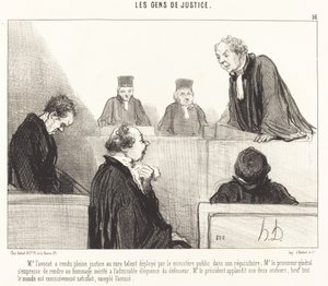 De advocaat heeft volledige rechtvaardigheid gebracht... door Honoré Daumier