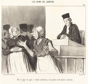 De Vrederechter heeft zijn beslissing genomen... door Honoré Daumier