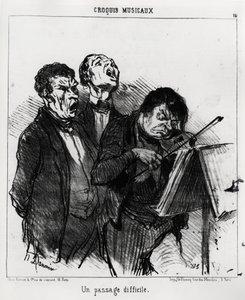 Muzikale schetsen: een moeilijk passage (illustratie door Honore Daumier, gepubliceerd in Charivari, gedateerd 5 maart 1852)