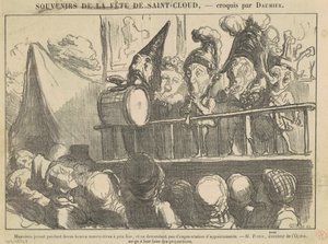 Muzikanten die twaalf uur spelen... door Honoré Daumier
