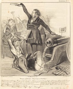 Pyrotechnische, charivarique en duivelse muziek door Honoré Daumier