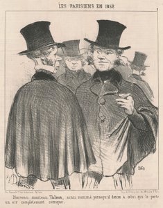 Nouveau manteau talma door Honoré Daumier