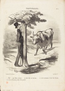 Oh!... een beest met hoorns... door Honoré Daumier