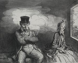 In de Trein: Een Aangename Metgezel, 1862 door Honoré Daumier
