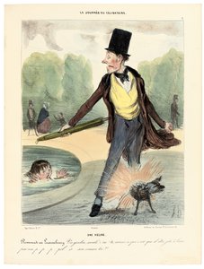 Een uur: Wandelen in de Luxemburgse tuinen, 1839 door Honoré Daumier