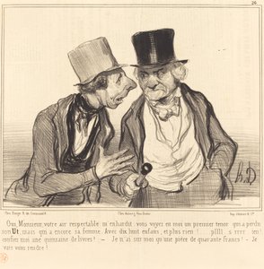 Ja, Meneer, uw respectabele uitstraling geeft me moed... door Honoré Daumier