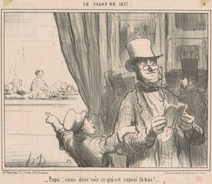 Papa ... kom eens kijken wat er is ... door Honoré Daumier