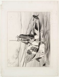 Parijse schippers, plaat 14: Man overboord door Honoré Daumier