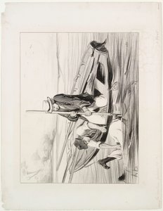 Parijse Schippers, plaat 14: Man Overboord, 1843 door Honoré Daumier