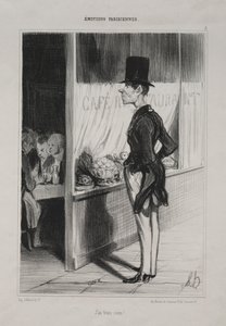 Parijse emoties, plaat 3: Ik heb drie sous!, 1839 door Honoré Daumier