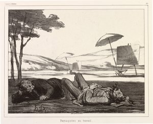 Landschapsschilders aan het Werk door Honoré Daumier