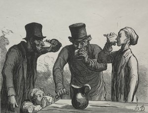Physiologie du buveur: Les quatre âges door Honoré Daumier