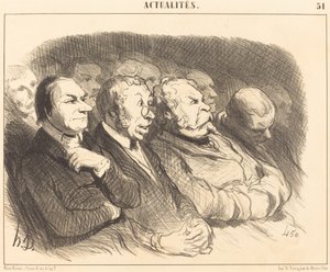 Gezichten van toeschouwers bij de Porte St.-Martin... door Honoré Daumier