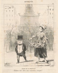 Place de la Bastille door Honoré Daumier