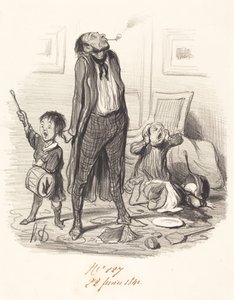 Klassieke dichter die een herderszang componeert door Honoré Daumier