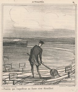 Zolang de wisselwachter niets laat ontsporen! door Honoré Daumier