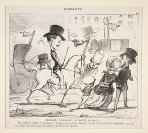 Prochaine Ordonnance du Préfet de Police. (Om ongevallen te voorkomen) door Honoré Daumier