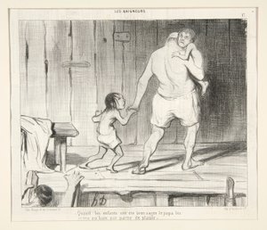 Quand les enfants ont ete bien sages door Honoré Daumier