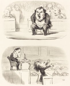 Wanneer een saaie spreker het podium betreedt door Honoré Daumier